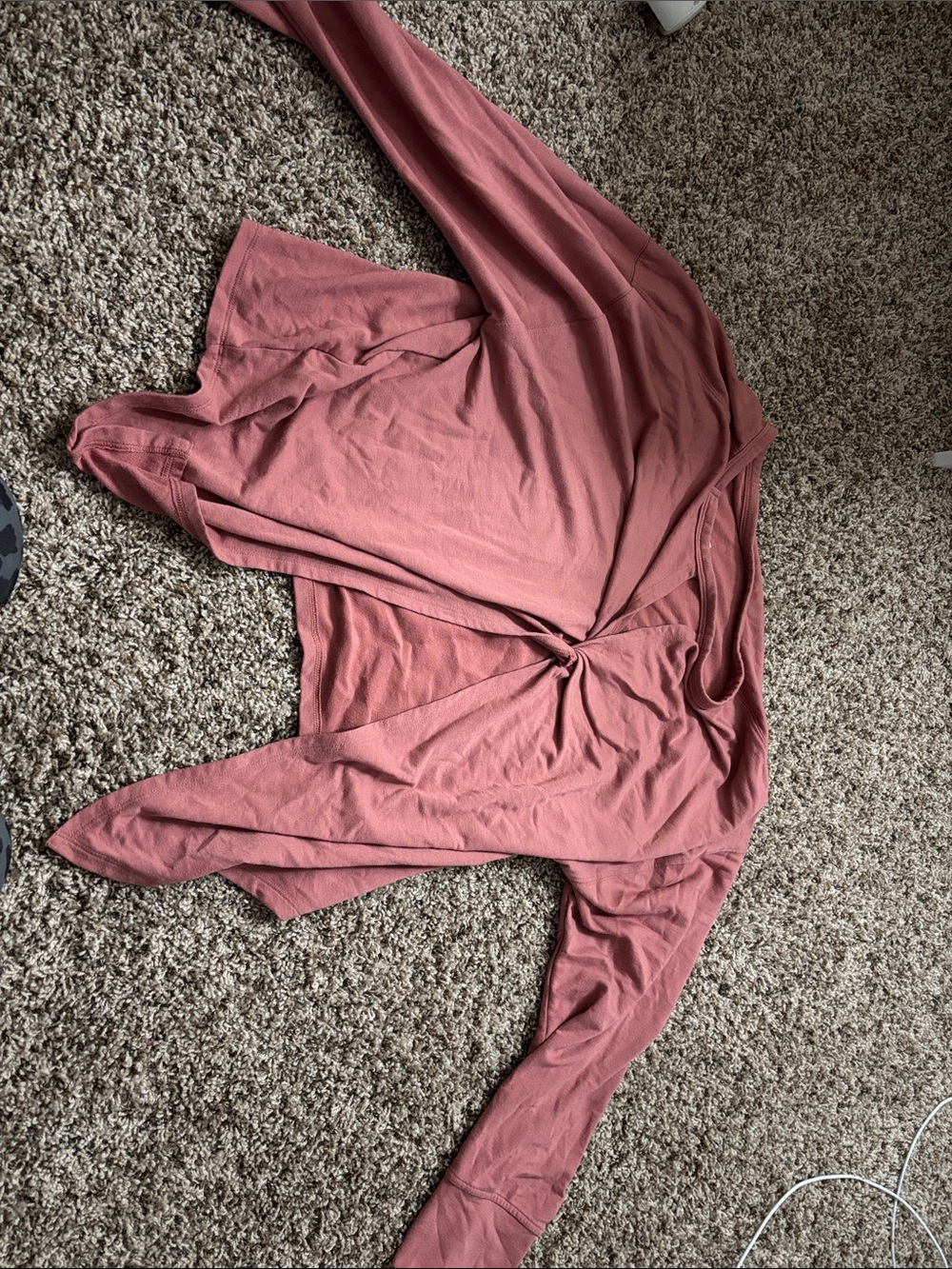 Old Navy Twist-Front Long Sleeve Top - Dusty Rose